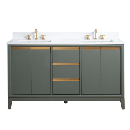 Meuble-lavabo de salle de bain Vanity Art avec lavabo en céramique et plateau en marbre reconstitué