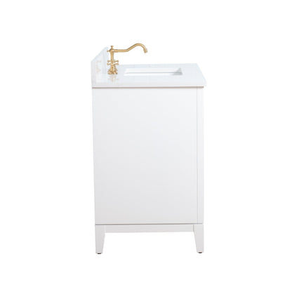 Meuble-lavabo de salle de bain Vanity Art avec lavabo en céramique et plateau en marbre reconstitué