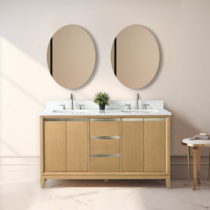 Meuble-lavabo de salle de bain Vanity Art avec lavabo en céramique et plateau en marbre reconstitué