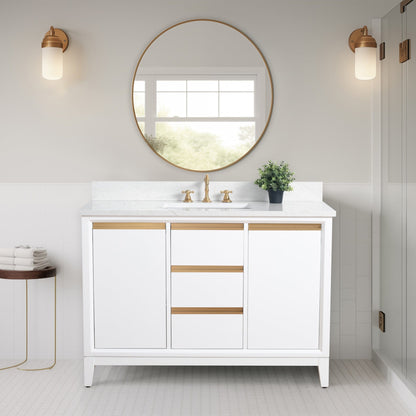 Meuble-lavabo de salle de bain Vanity Art avec lavabo en céramique et plateau en marbre reconstitué