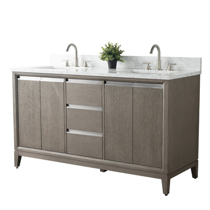 Meuble-lavabo de salle de bain Vanity Art avec lavabo en céramique et plateau en marbre reconstitué