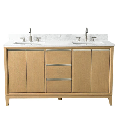 Meuble-lavabo de salle de bain Vanity Art avec lavabo en céramique et plateau en marbre reconstitué