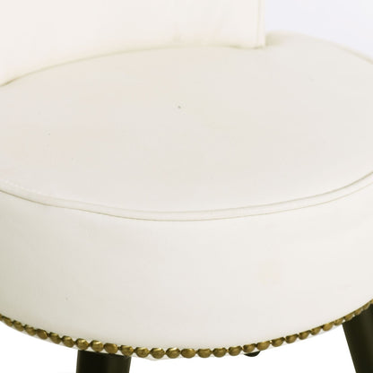 Tabouret de maquillage VEIKOUS avec dossier bas et pieds en bois - 17,3 x 15,7 x 25,1