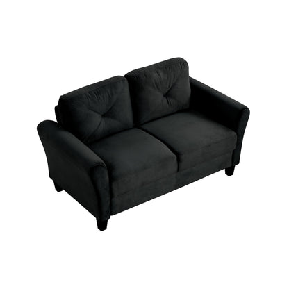 Velvet 2-Seater Sectional Sofa with Detachable Cushions