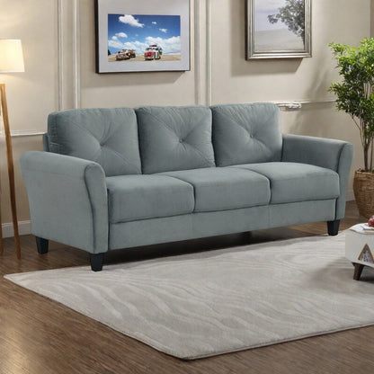 Velvet 3-Seater Sectional Sofa with Memory Foam Cushions