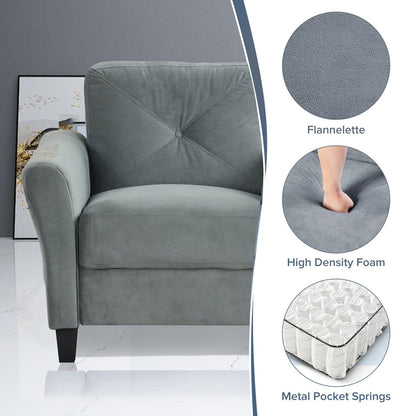 Velvet 3-Seater Sectional Sofa with Memory Foam Cushions