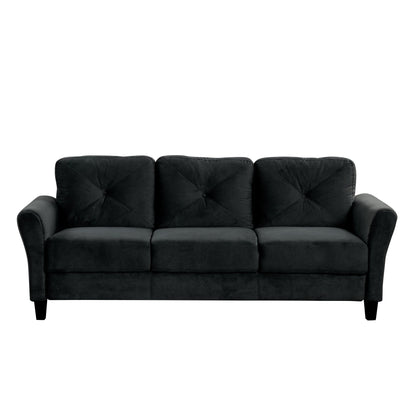 Velvet 3-Seater Sectional Sofa with Memory Foam Cushions