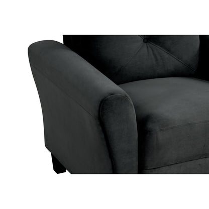 Velvet 3-Seater Sectional Sofa with Memory Foam Cushions