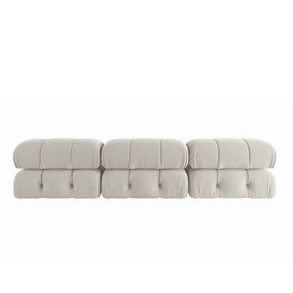 Velvet 3-seater Reversible Modular Sofa
