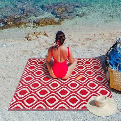 Tapis de sol d'extérieur léger et réversible en plastique recyclé Venice