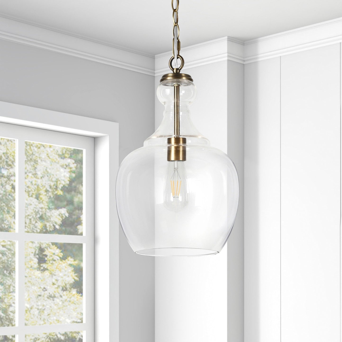 Suspension Verona 11 large avec abat-jour en verre - 11 large