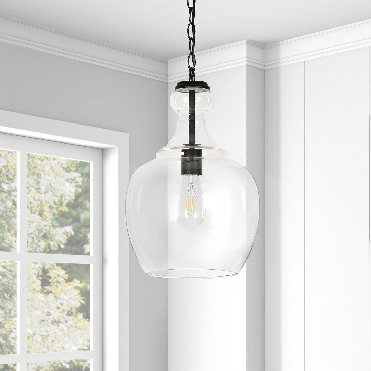 Suspension Verona 11 large avec abat-jour en verre - 11 large