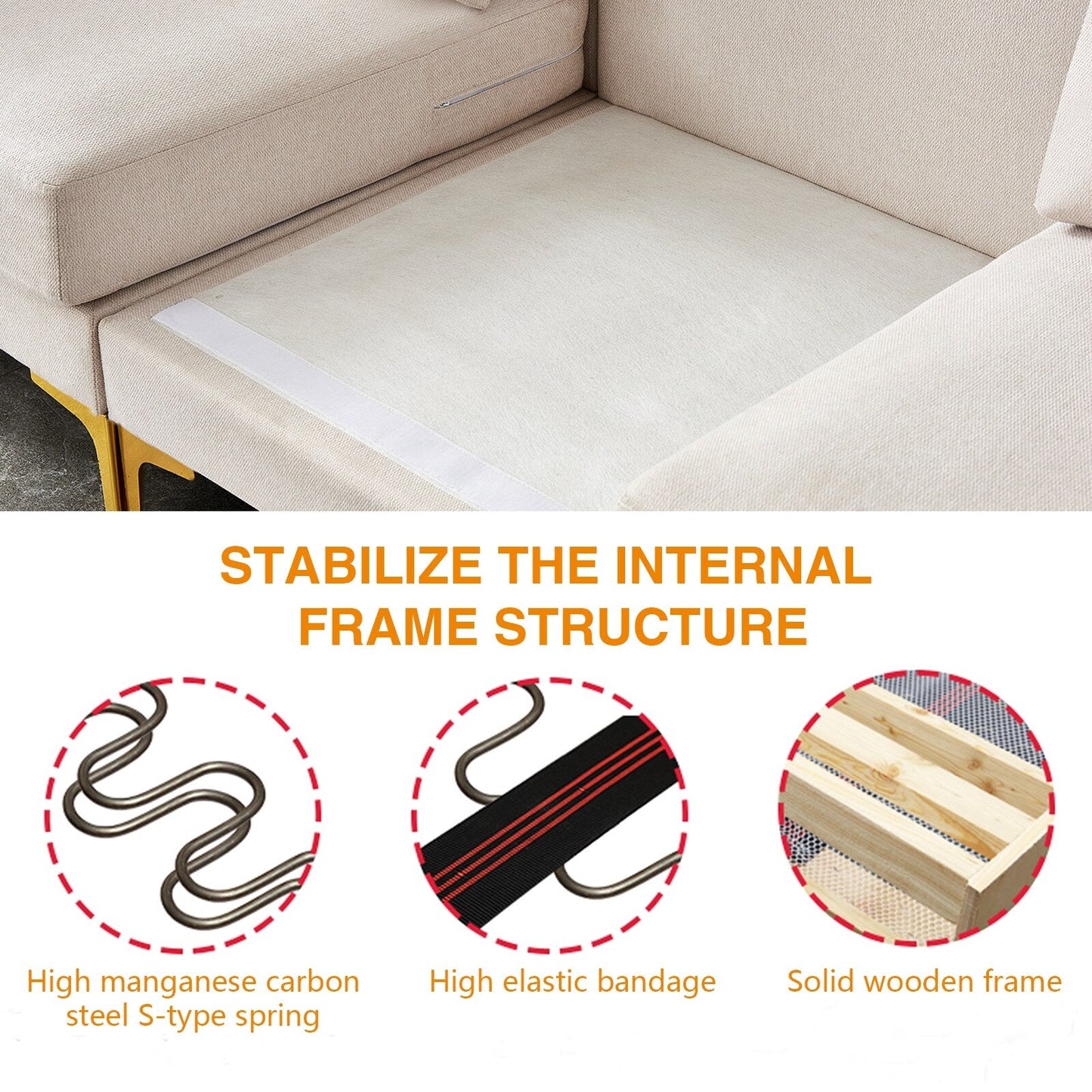 Versatile L Shape Couch with Ottoman - Soft Polyester Fabric for Ultimate Comfort