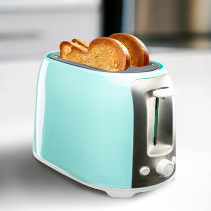 Grille-pain vintage 2 tranches Cool Touch extra larges, turquoise