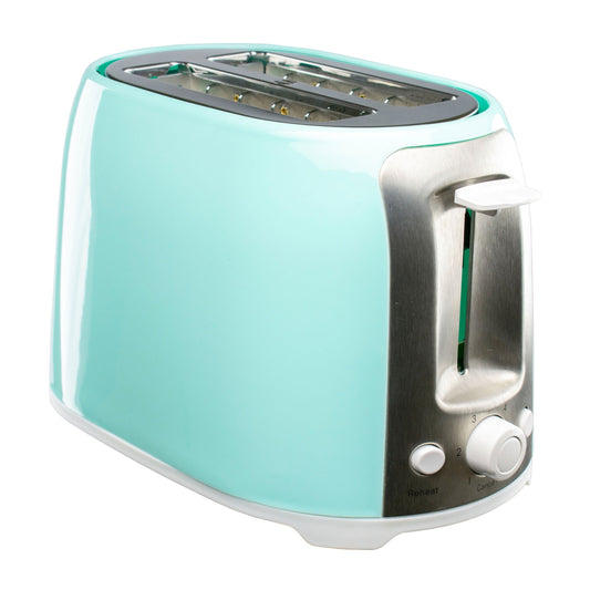 Grille-pain vintage 2 tranches Cool Touch extra larges, turquoise