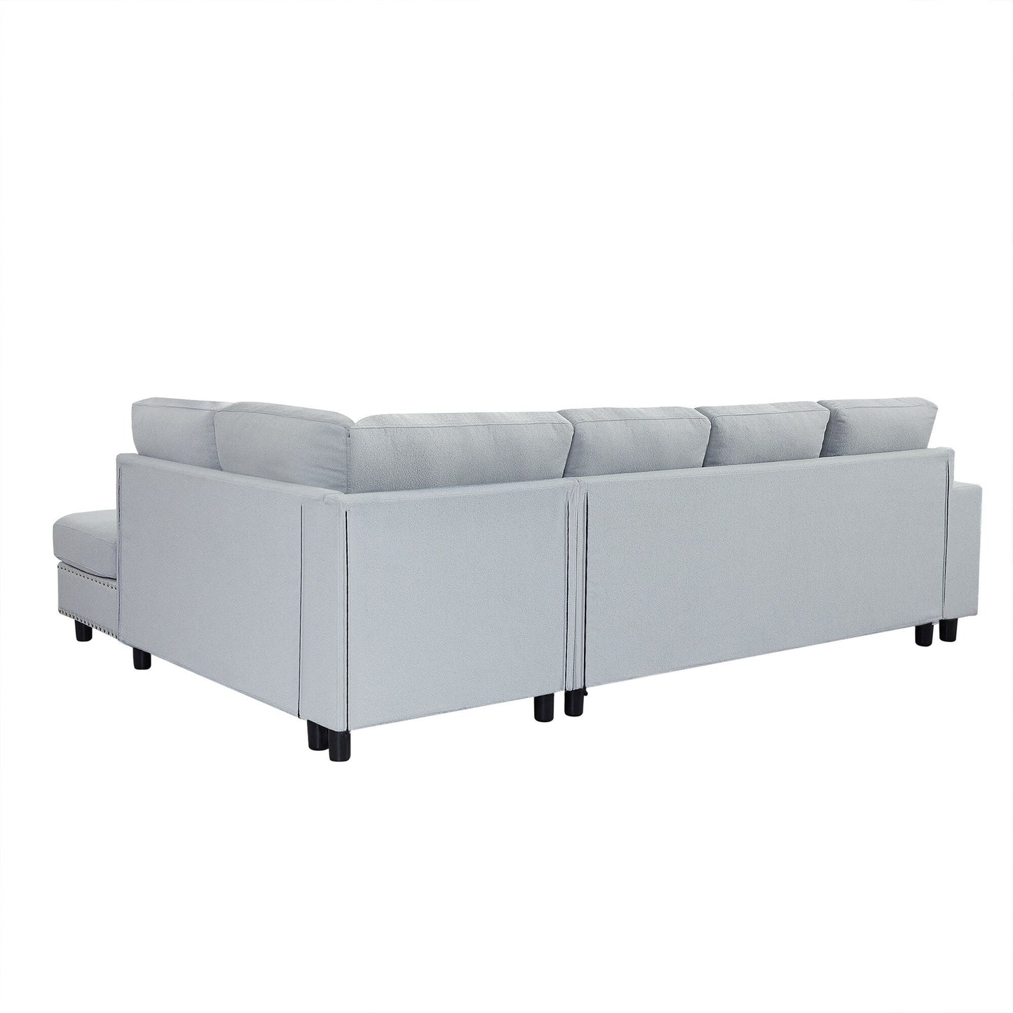 Vintage L-Shaped Modular Sectional Sofa with Removable Cushions and 2 Pillows for Living Room Office