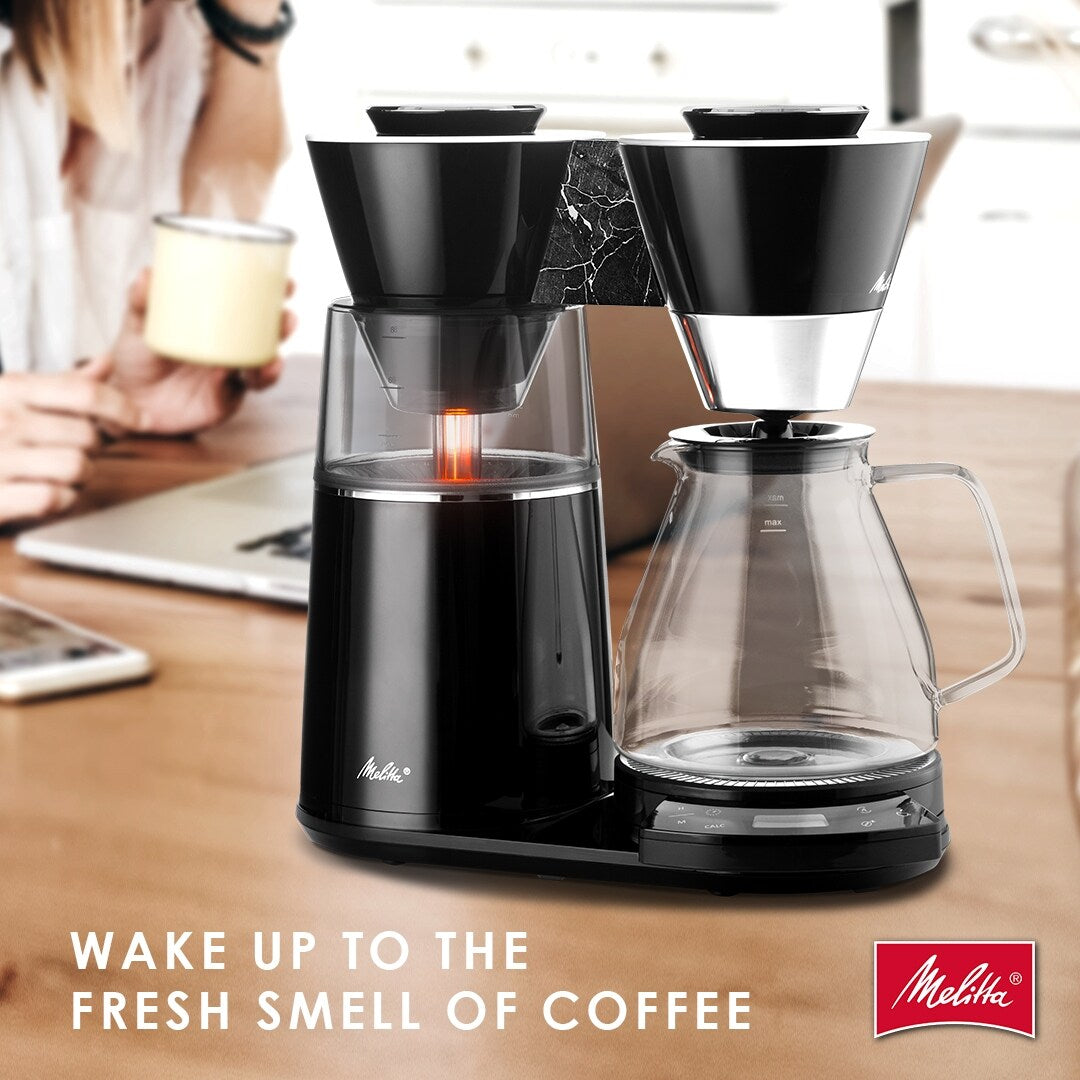 Cafetière filtre Vision Luxe 12 tasses avec tableau de bord rotatif