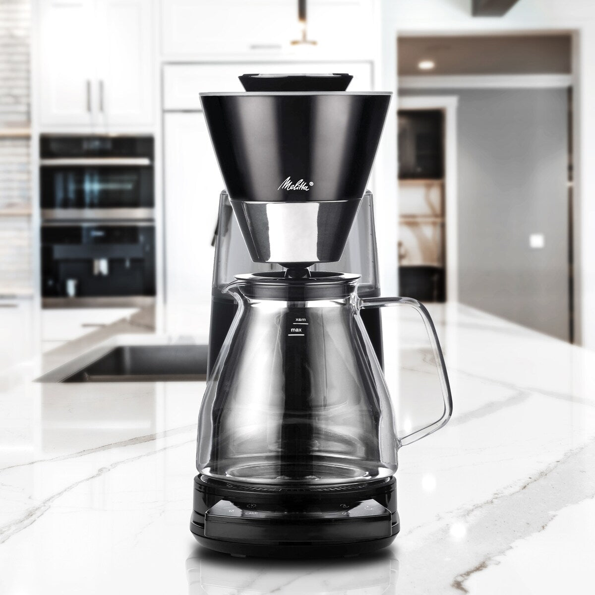 Cafetière filtre Vision Luxe 12 tasses avec tableau de bord rotatif