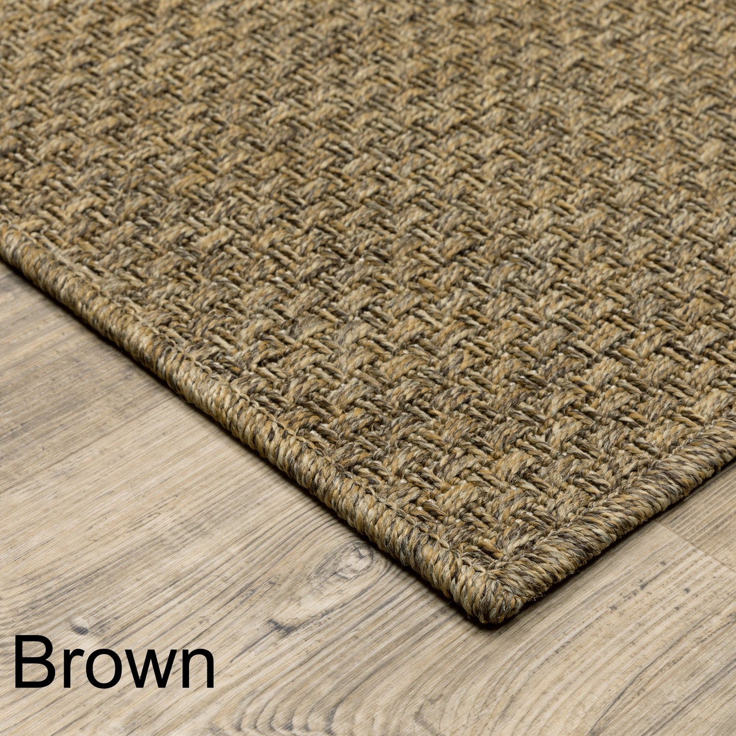 Tapis d'intérieur et d'extérieur Vista Home Kauai en tissage panier ton sur ton.
