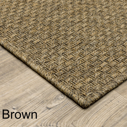 Tapis d'intérieur et d'extérieur Vista Home Kauai en tissage panier ton sur ton.