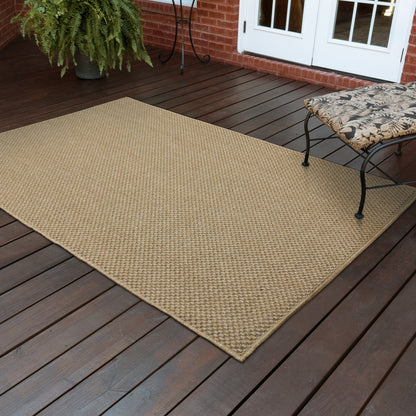 Tapis d'intérieur et d'extérieur Vista Home Kauai en tissage panier ton sur ton.