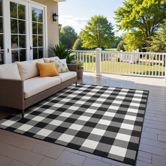 Tapis d'intérieur/extérieur à carreaux vichy de Malte de Vista Home
