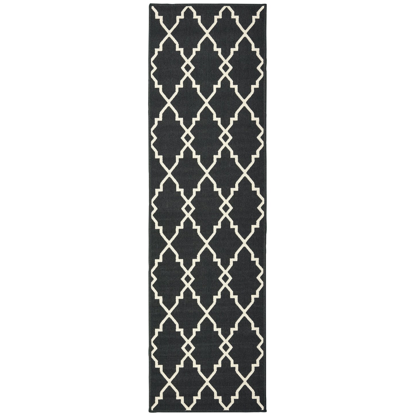 Tapis d'intérieur et d'extérieur Vista Home Malta Lattice noir/blanc cassé.