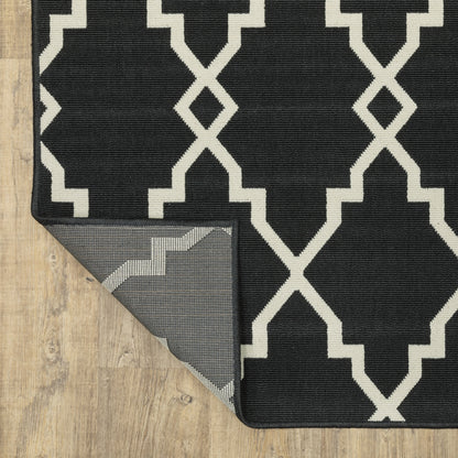 Tapis d'intérieur et d'extérieur Vista Home Malta Lattice noir/blanc cassé.