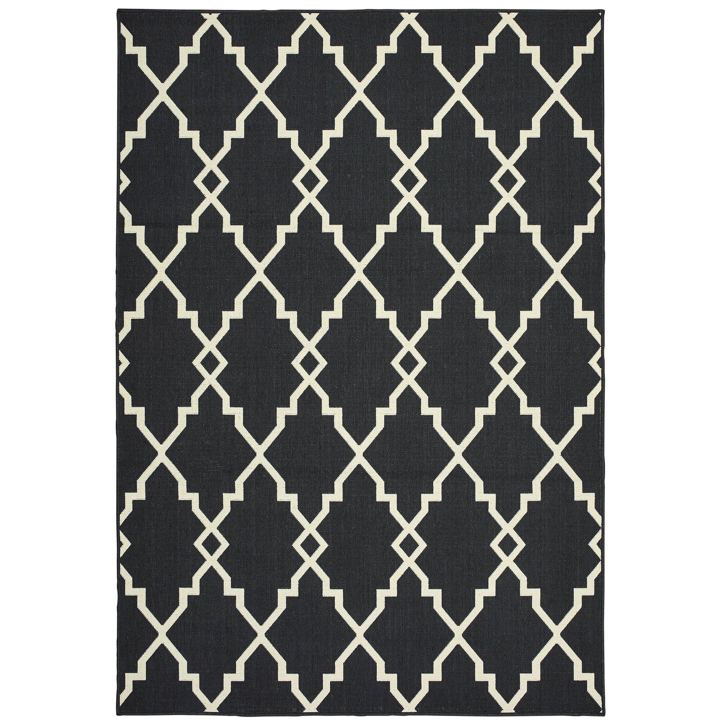 Tapis d'intérieur et d'extérieur Vista Home Malta Lattice noir/blanc cassé.