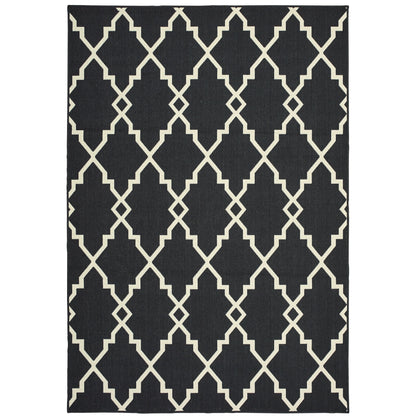 Tapis d'intérieur et d'extérieur Vista Home Malta Lattice noir/blanc cassé.