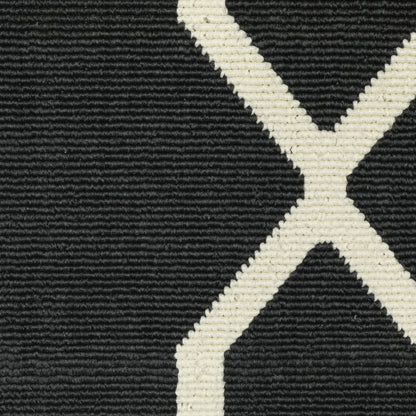 Tapis d'intérieur et d'extérieur Vista Home Malta Lattice noir/blanc cassé.