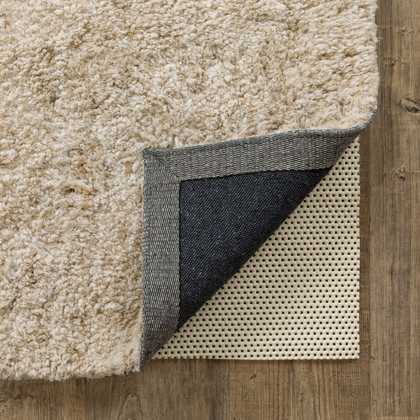 Sous-tapis Vista Home Ultra Hold en polyester tricoté avec revêtement en PVC blanc - Beige