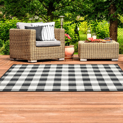 Tapis d'intérieur/extérieur à carreaux vichy de Malte de Vista Home