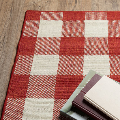 Tapis d'intérieur/extérieur à carreaux vichy de Malte de Vista Home