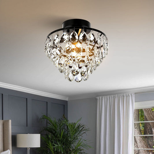 Petit plafonnier en cristal WINGBO, mini-plafonnier semi-encastré... - N/A