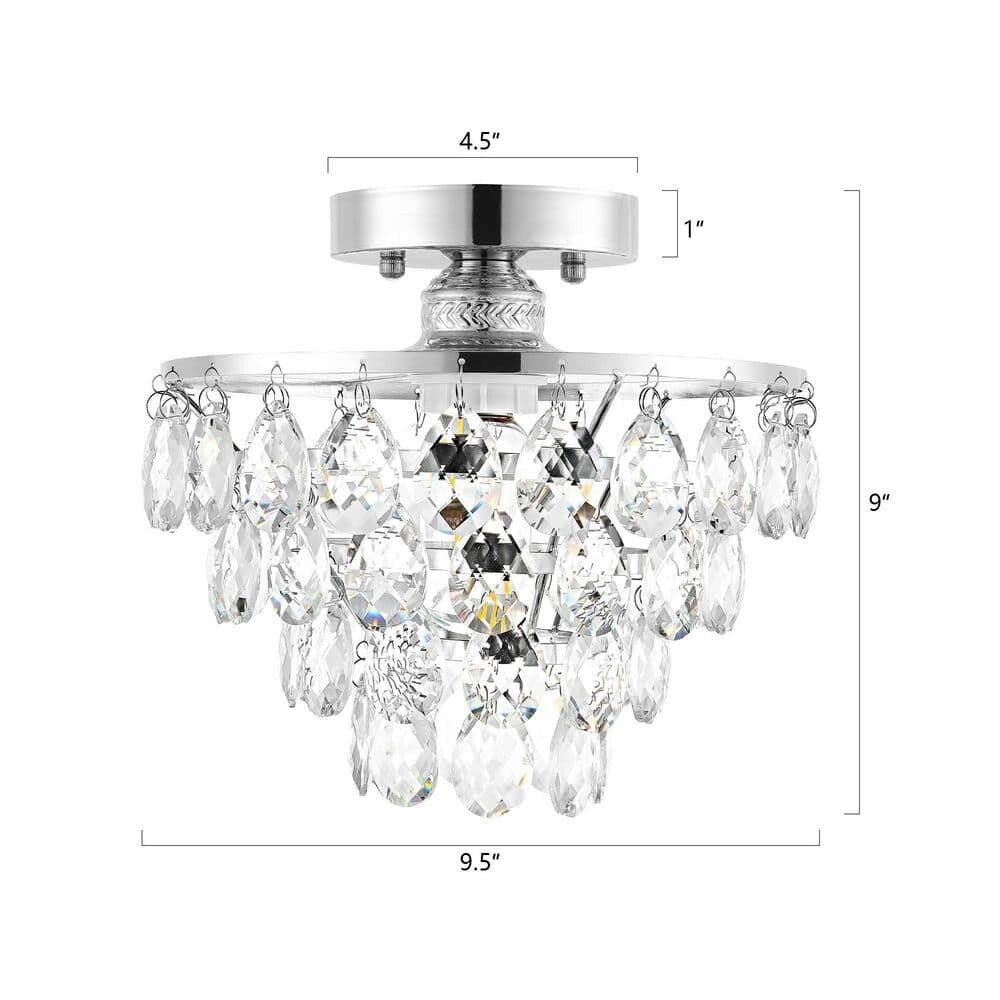 Petit plafonnier en cristal WINGBO, mini-plafonnier semi-encastré... - N/A