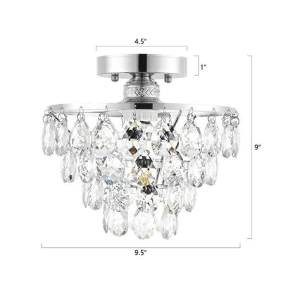 Petit plafonnier en cristal WINGBO, mini-plafonnier semi-encastré... - N/A