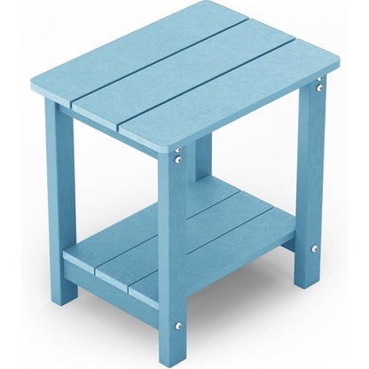 Tables d'appoint d'extérieur WINSOON All Weather HIPS à 2 niveaux, tables d'appoint Adirondack 18 pouces