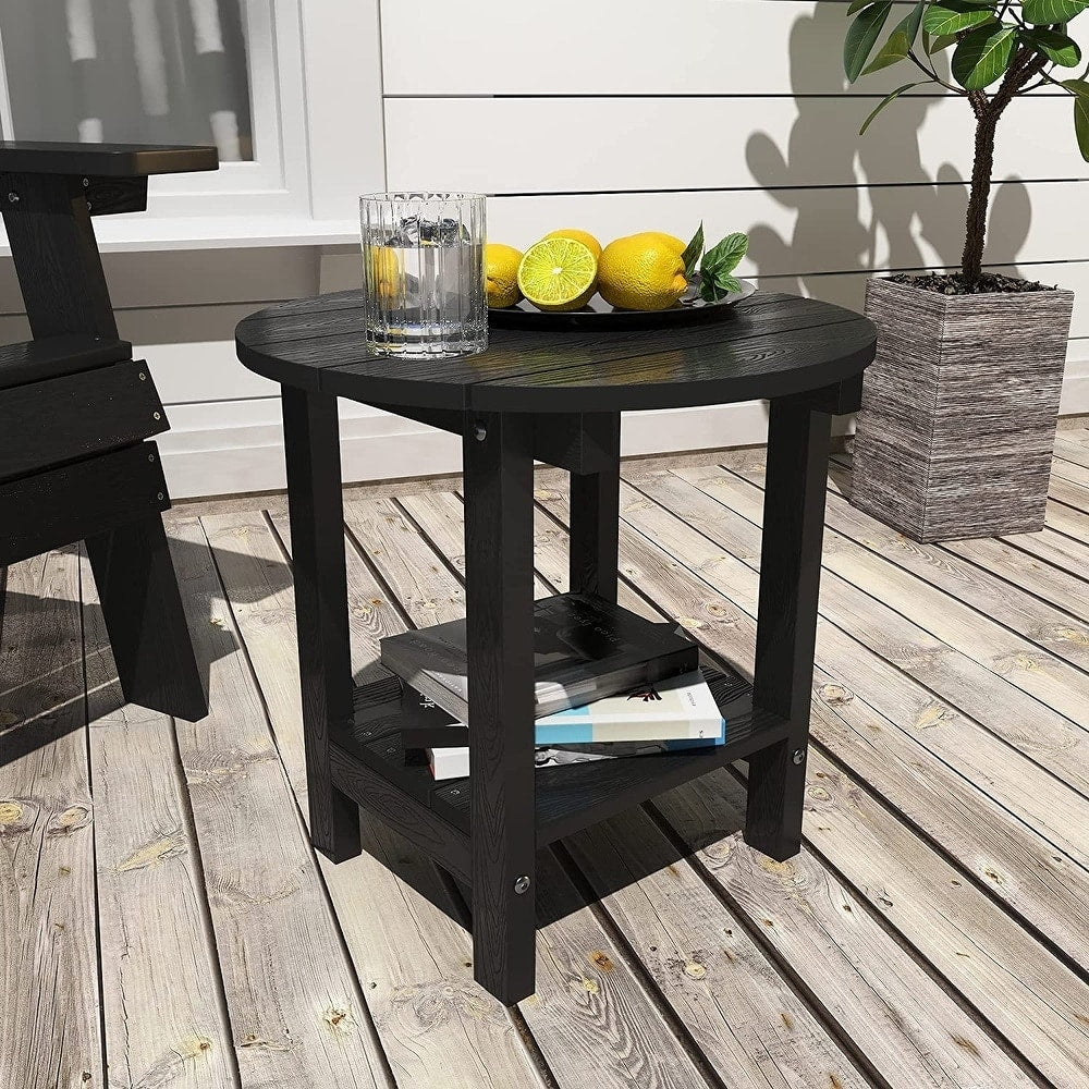 Tables d'appoint d'extérieur WINSOON All Weather HIPS à 2 niveaux, tables d'appoint Adirondack 18 pouces