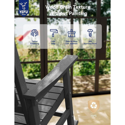 Chaise à bascule d'extérieur toutes saisons WINSOON, lot de 2