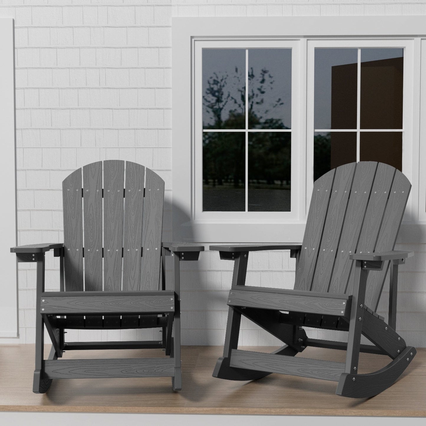 Chaise à bascule d'extérieur toutes saisons WINSOON, lot de 2