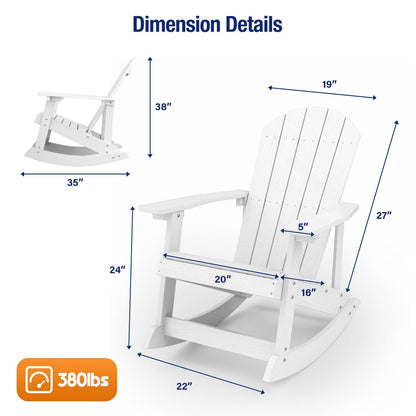 Chaise à bascule d'extérieur toutes saisons WINSOON, lot de 2
