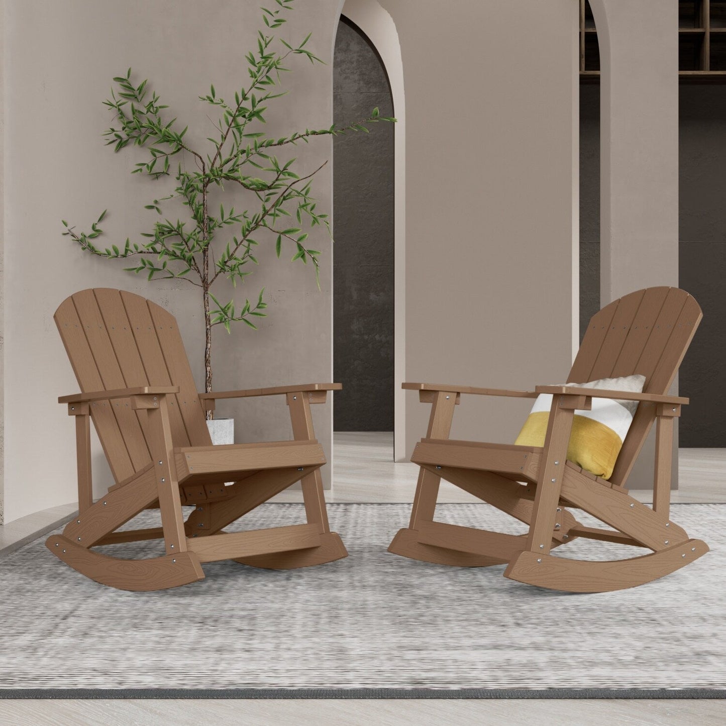 Chaise à bascule d'extérieur toutes saisons WINSOON, lot de 2