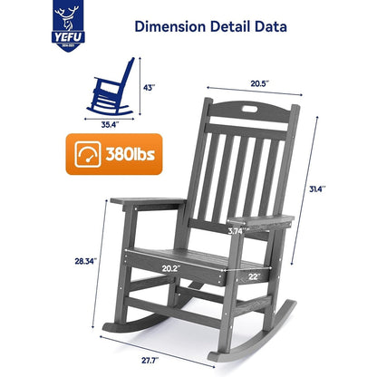 Chaise à bascule d'extérieur toutes saisons WINSOON, lot de 2