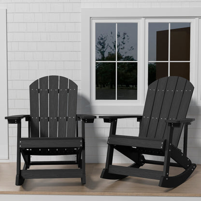 Chaise à bascule d'extérieur toutes saisons WINSOON, lot de 2