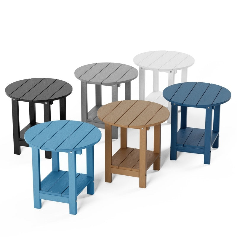 Tables d'appoint d'extérieur WINSOON All Weather HIPS à 2 niveaux, tables d'appoint Adirondack 18 pouces