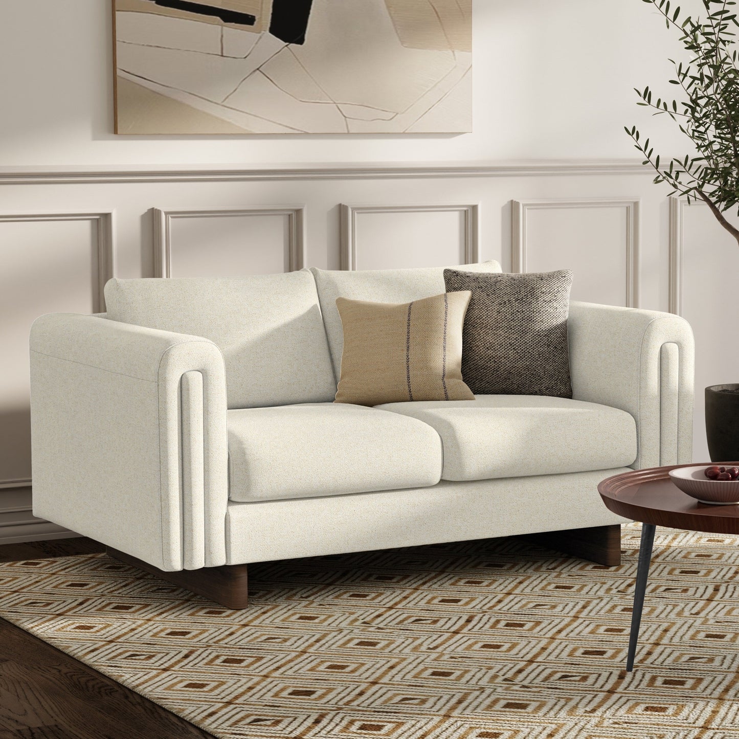 WYNDENHALL Drayton 61 inch Wide Contemporary Loveseat Sofa in Tightly Woven Performance Fabric -  61 W x 38 D x 30 H
