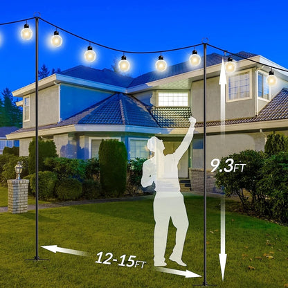 Guirlande lumineuse WaLensee de 2,9 m avec crochet pour suspendre des guirlandes lumineuses pour jardin, fête, terrasse, Noël, mariage