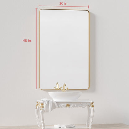 Miroir mural de salle de bain avec coin arrondi (1 pièce)