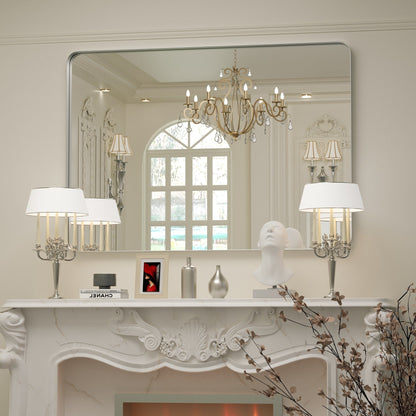 Miroir mural de salle de bain avec coin arrondi (1 pièce)